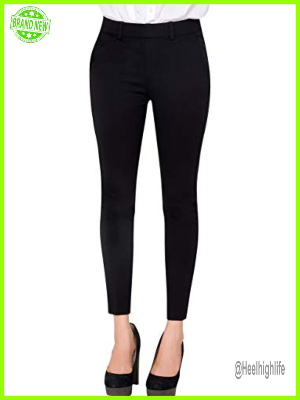 4-Way Stretch Ponte Yoga Dress Pants Work Pants Pull On Skinny